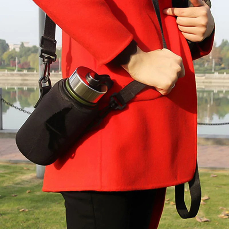 Portable Water Bottle Carrier Insulated Neoprene Holder Pouch Bag with Adjustable Shoulder Strap 610ml/800ml/1100ml/1500ml | Дом и сад