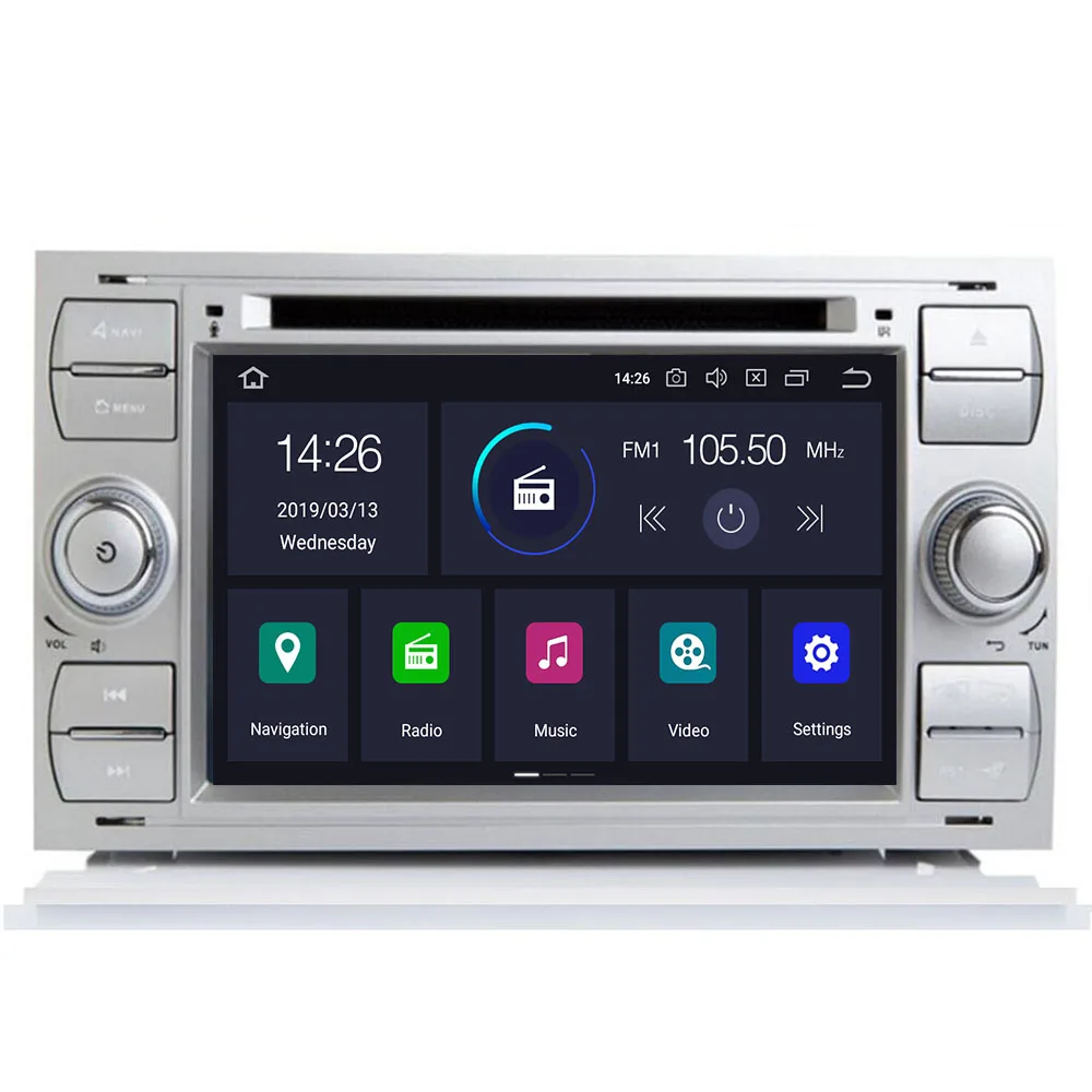 Автомобильный DVD плеер Android 10 DAB + 2din в Dash для Ford Transit фокус подключения S MAX Kuga Mondeo с 8