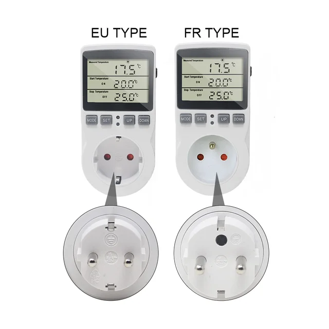 Kaufe Digitaler Temperaturregler, Steckdose, EU-Stecker, Thermostat mit  Zeitschaltuhr, Sensorsonde, Heizung, Kühlung