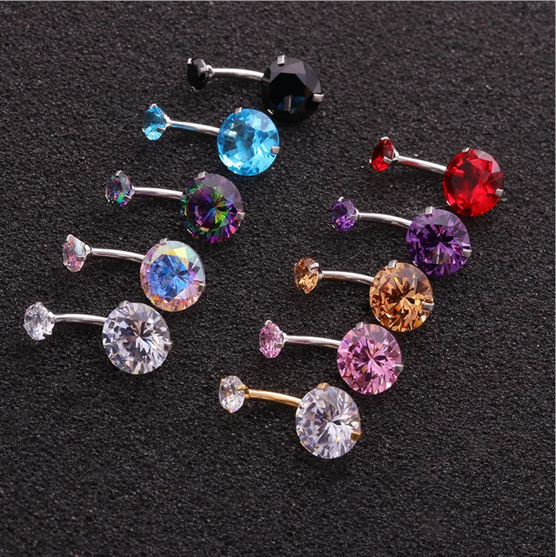 Горячая 10 мм микс Кристалл Циркон Анти аллергия простой шезлонг из нержавеющей