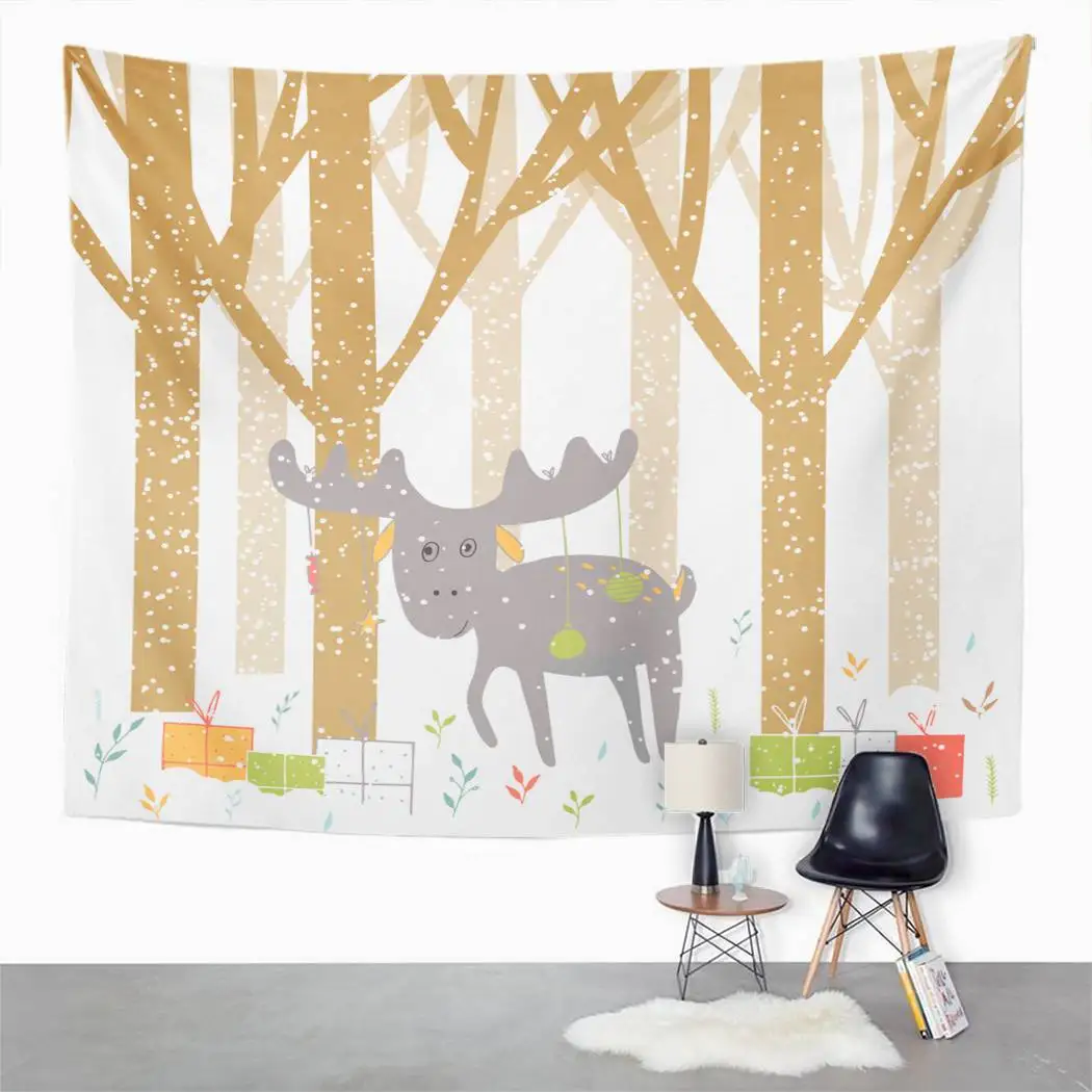 

Tree Tapestry Christmas Cute Cow Tapestry For Bedroom Room Decor Wall Hanging Wall Art Tapestry Picnic Mat Beach Towel Bed Cover