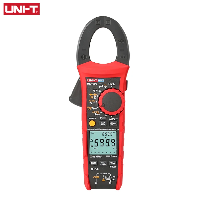 UNI-T Профессиональные Цифровые токоизмерительные клещи 1000V AC DC UT219 серии True RMS Авто Мощность 3х фазный двигатель последовательности Тесты пусковой