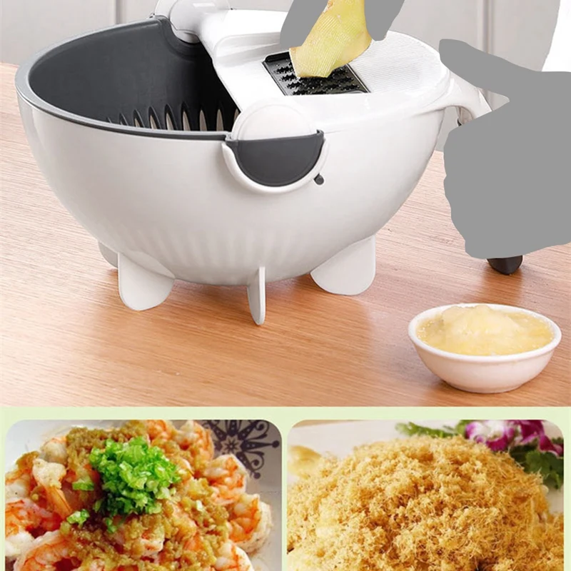 Волшебная вращающаяся овощерезка с трапной корзиной многофункциональная