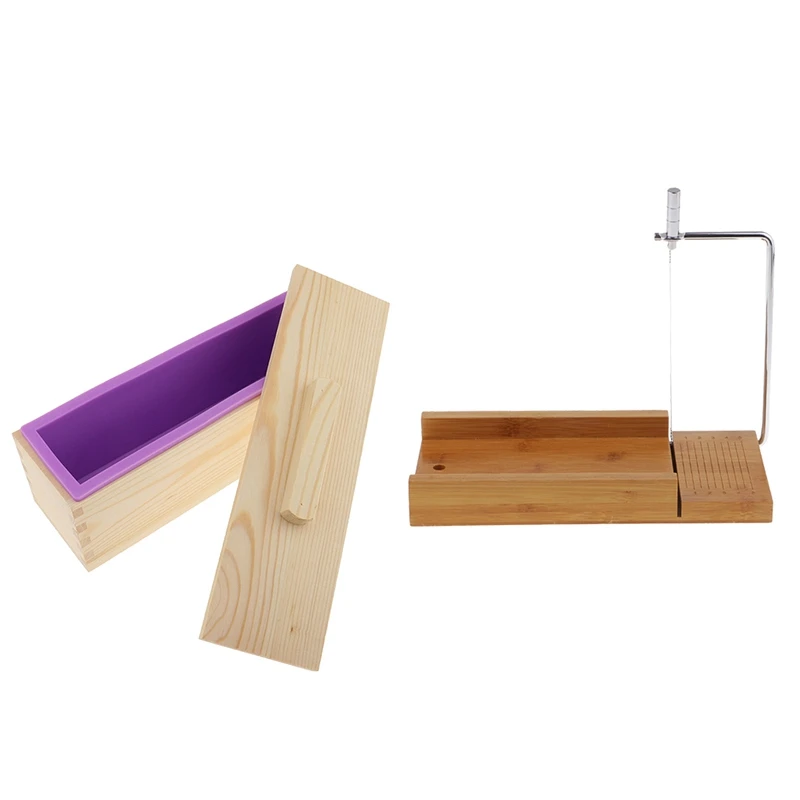 New-Wooden Box Silicone Soap Loaf Mold and Cutter Wire Slicer for DIY Soap/Cake/Chocolate Making Tools | Дом и сад
