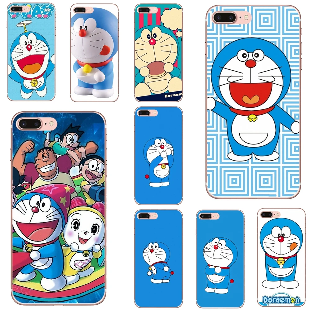 Чехол для телефона For Samsung Galaxy Note 10 20 A3 A5 A6 A7 A8 A9 J7 J6 J4 Plus 2016 2018 2017 Nobita Nobi Japan Doraemon Blue Cat on.