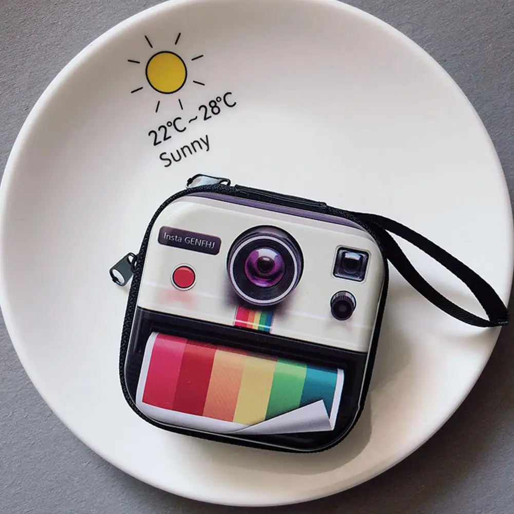 

2022 Retro Creative Tinplate Coin Purse Cute Earphone Storage Bag Retro Record Tape Coin Purse Key Coin Bag Tinplate Key Case
