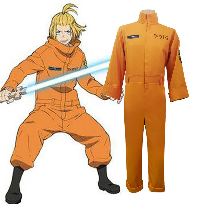 

Anime Enn Enn No Shouboutai Shinra Kusakabe Cosplay Costumes Fire Force Team Uniform Jumpsuit Sets Halloween Carnival Party