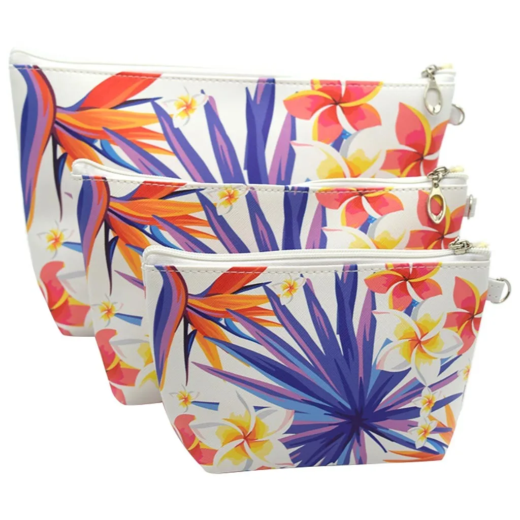 travel cosmetic bag women makeup bags toiletries Women Printing Leather Zipper Handbags Cosmetic Bag Makeup Pouch Purses #G2 | Багаж и