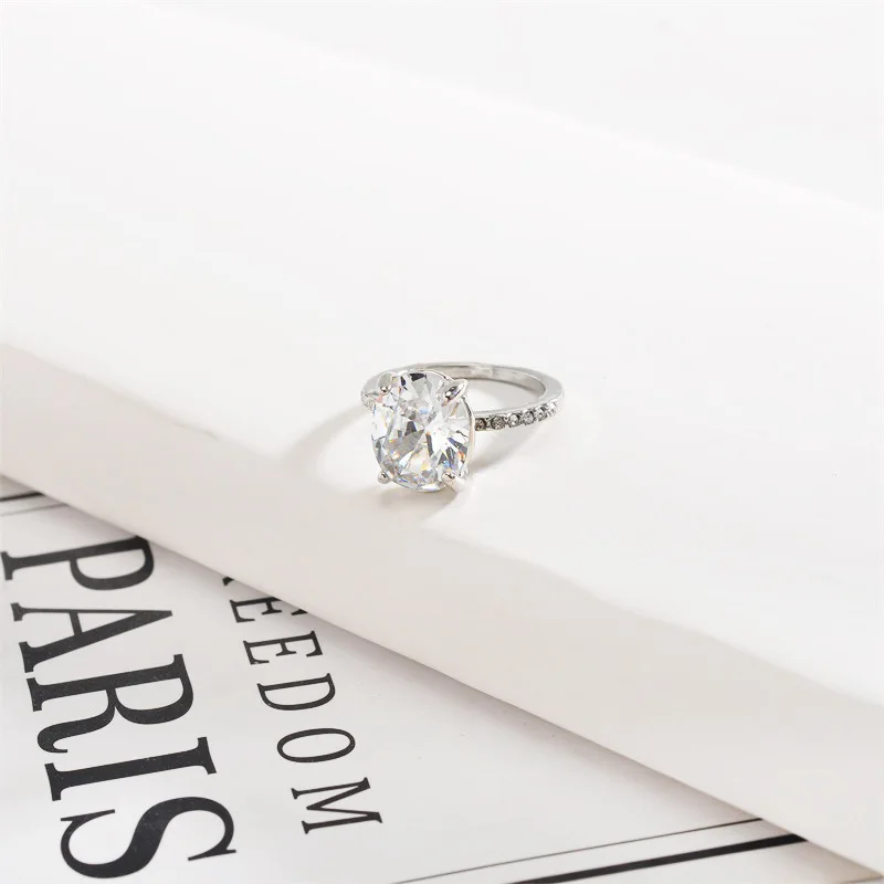ZYZQ High Quality Micro Paved Finger Ringd For Women With Shiny Oval Cubic Zircon Stone Wedding Engagement Bridal Rings Jewelry | Украшения