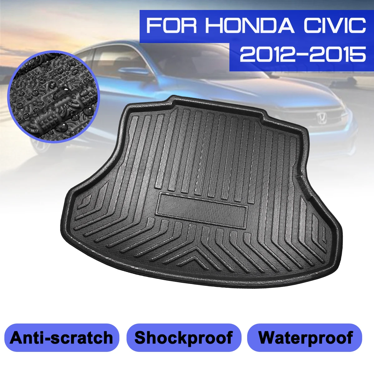 Для Honda Civic 2012 2013 2014 2015 автомобильный напольный коврик ковер задний багажник