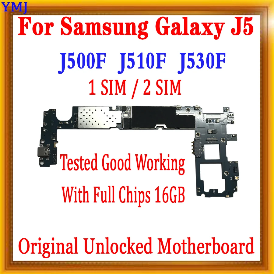 

Original Motherboard For Samsung Galaxy J5 J500F J510F Unlocked Motherboard Full Chips Android System Unlock Logic Board