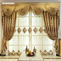 european jacquard chenille shade curtains for living dining room bedroom villa window curtain luxury door curtain embroidery