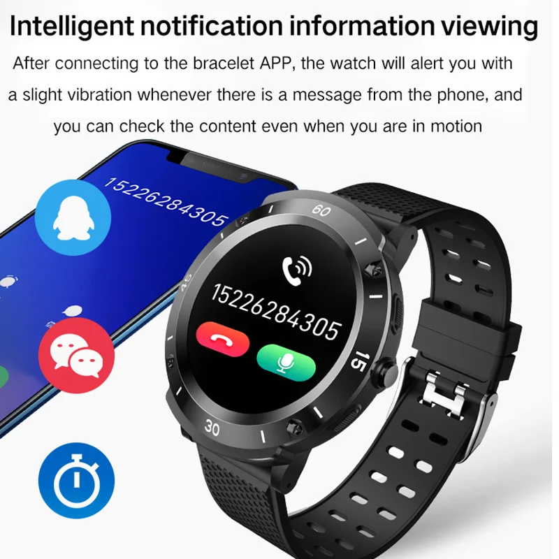 

S8 Full Touch Exercise Heart Rate Monitor Pressure Waterproof Clock SmartWatch 2020 Men Sport Fashion Fitness Digital Charging