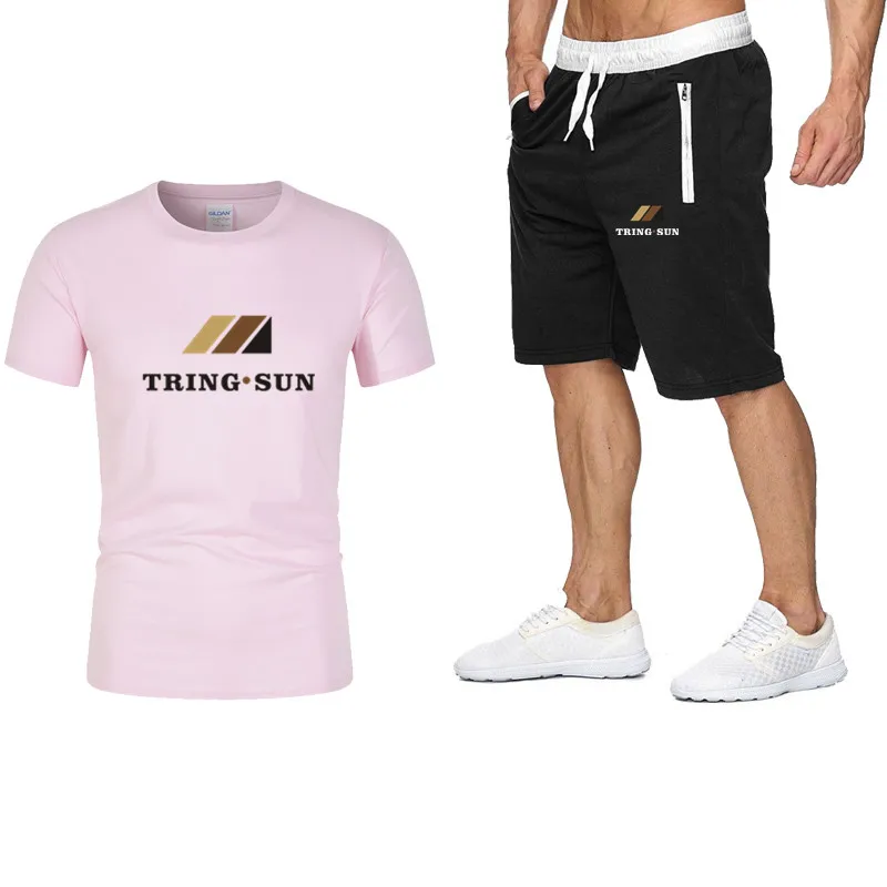 

Summer SUN popular new men's T-shirt + sports suit shorts and tops, customized suits, fashion printed high-top sports suits