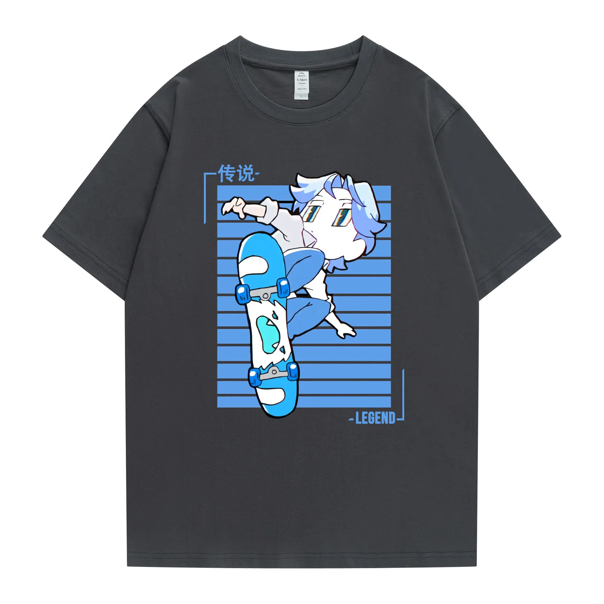 

2021 Hip Hop Costume SK8 The Infinity Breathable Men Casual Spring Mens White Tops Animation T-shirt Harajuku Oversized T-shirts