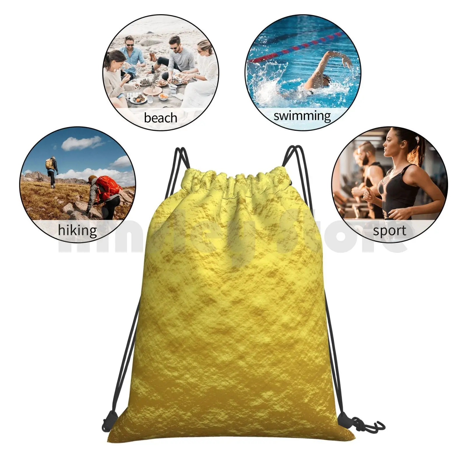 

Gold Backpack Drawstring Bag Riding Climbing Gym Bag Gold Luxury Cool