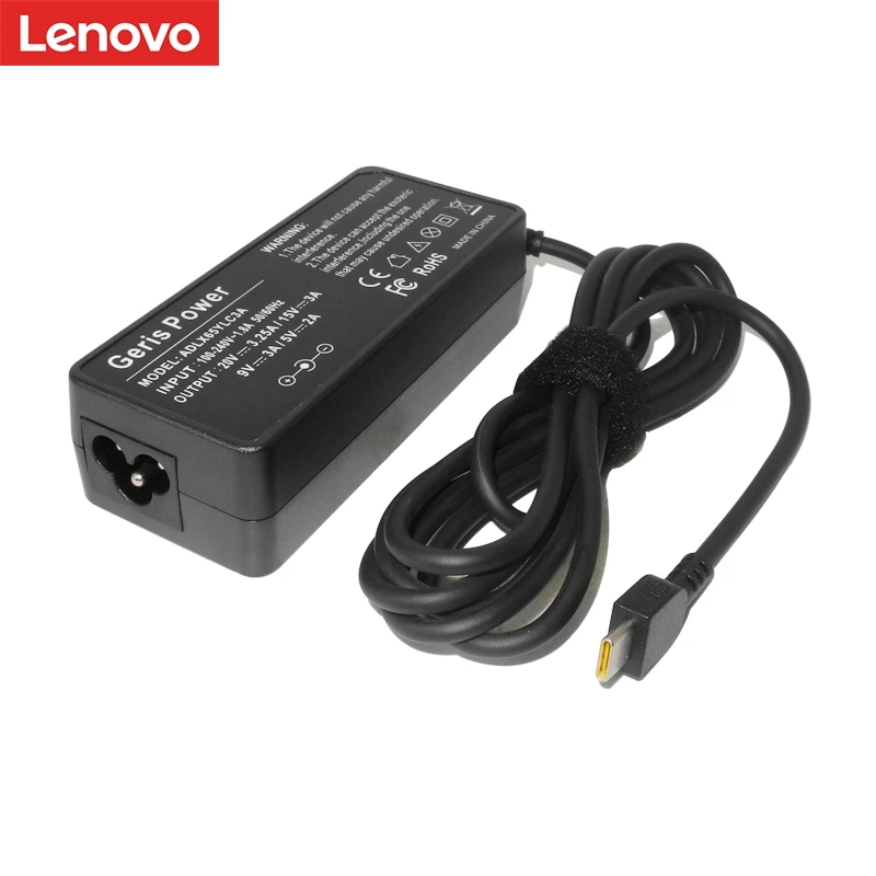 Оригинальное зарядное устройство для ноутбука Lenovo X1carbon Yoga5 X270 X280 T580 P51s P52s E480 E470 USB