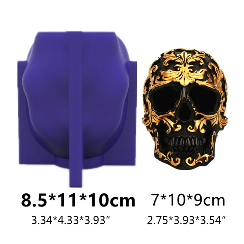 

3D Skull Pattern Silicone Mold Epoxy Resin DIY Decoration Making Soap Melt Resin Polymer Clay Home Decoration