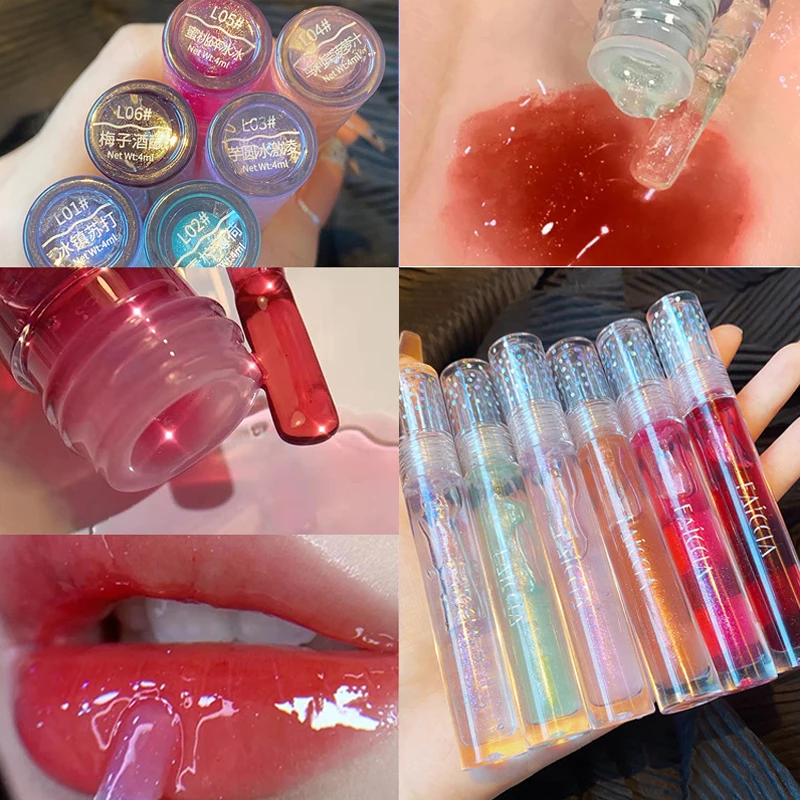 

FAICCIA Transparent Water Glass Lip Gloss Moisturize Mirror Matte Velvet Lip Glaze Liquid Lipstick Longlasting Lip Makeup TSLM2