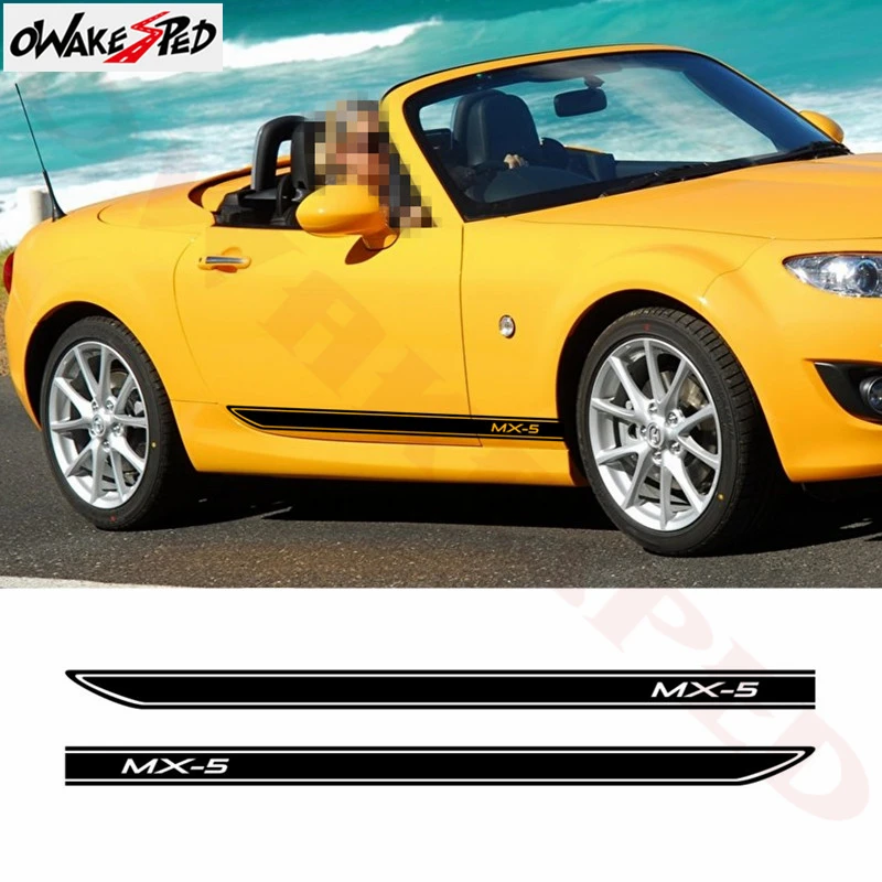 2 шт. стайлинга автомобилей сбоку юбка в полоску наклейки на авто виниловые гонки