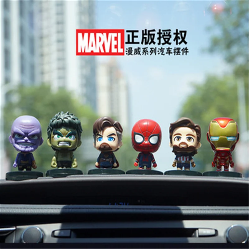 

Disney Avengers 4 Pose Children's Gift Christmas Gift Car Pose Marvel Hero Series Doll Creative Toy 7CM ABS