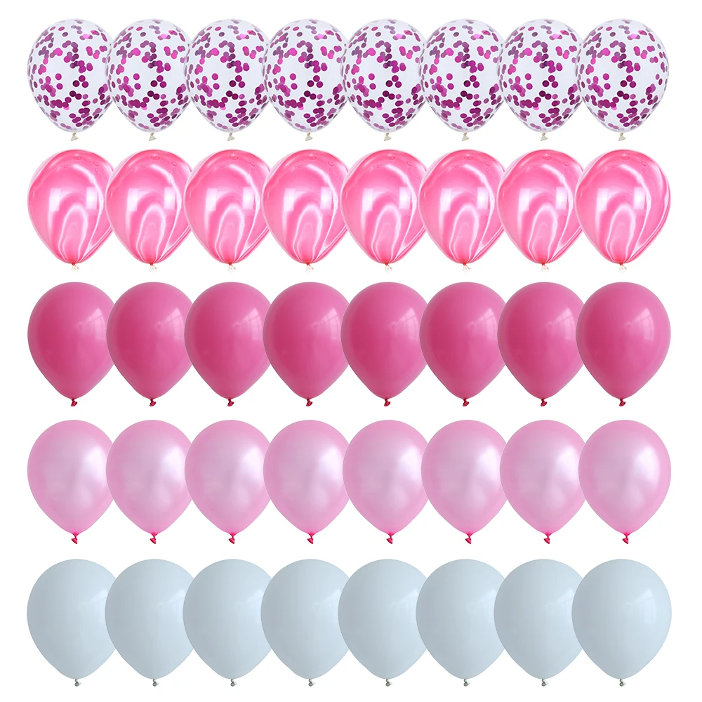Agate Marble Balloons Set: 40 Pcs Blue Balloons with Silver Confetti - Ideal for Wedding, Baby Shower, Graduation, Birthday Party Décor image 3