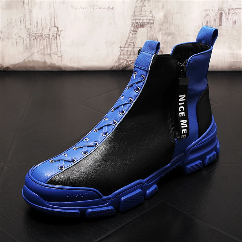 Мужская повседневная обувь Кожаная Модные кроссовки Мужские ботинки кожаные из
