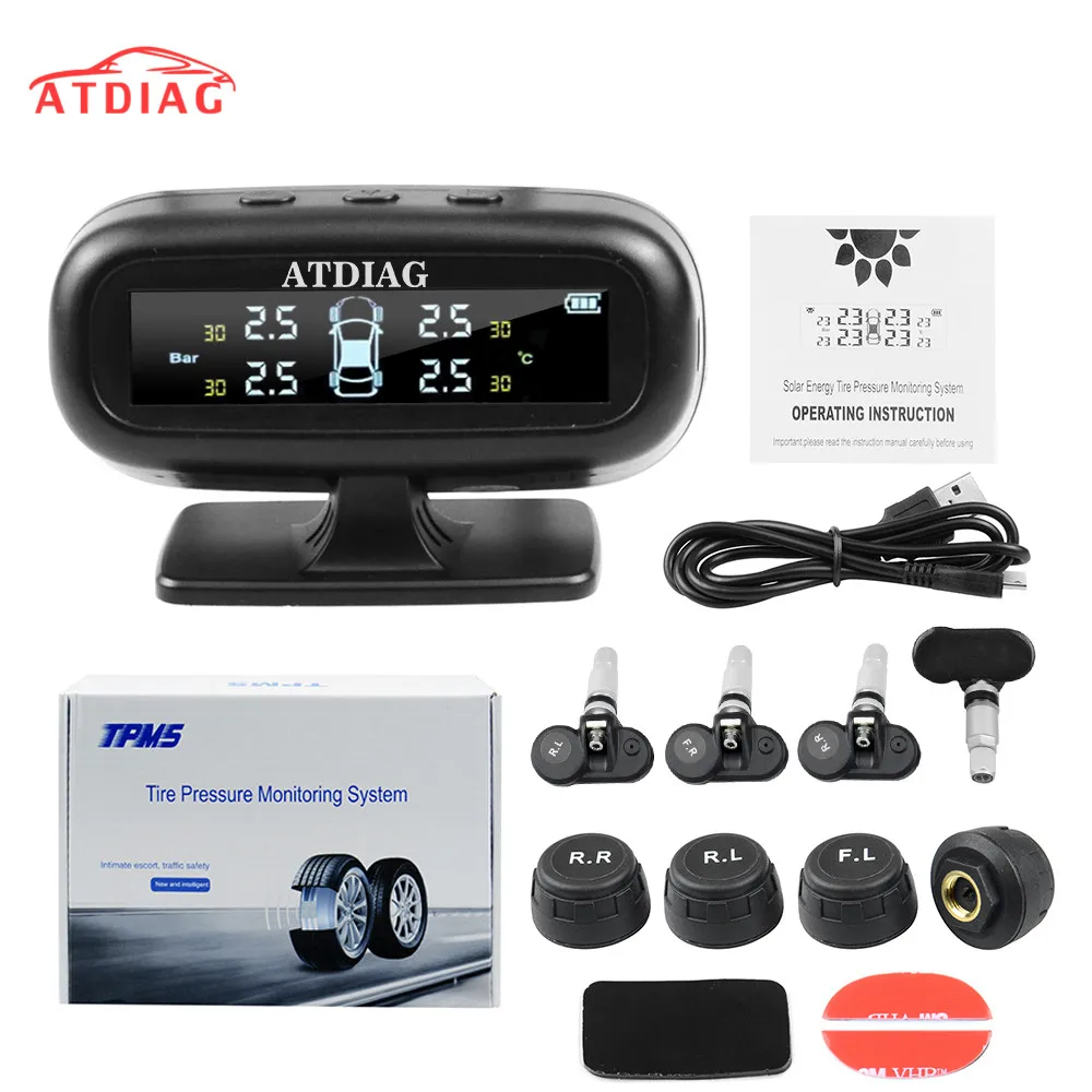 ATDIAG TPMS USB солнечная зарядка бар Psi C' дисплей давления в шинах сигнализация
