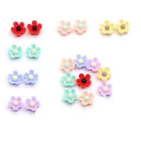 6mm 30pcs resin fresh flower five petal flower diy handmade nail earrings cream mobile phone shell jewelry