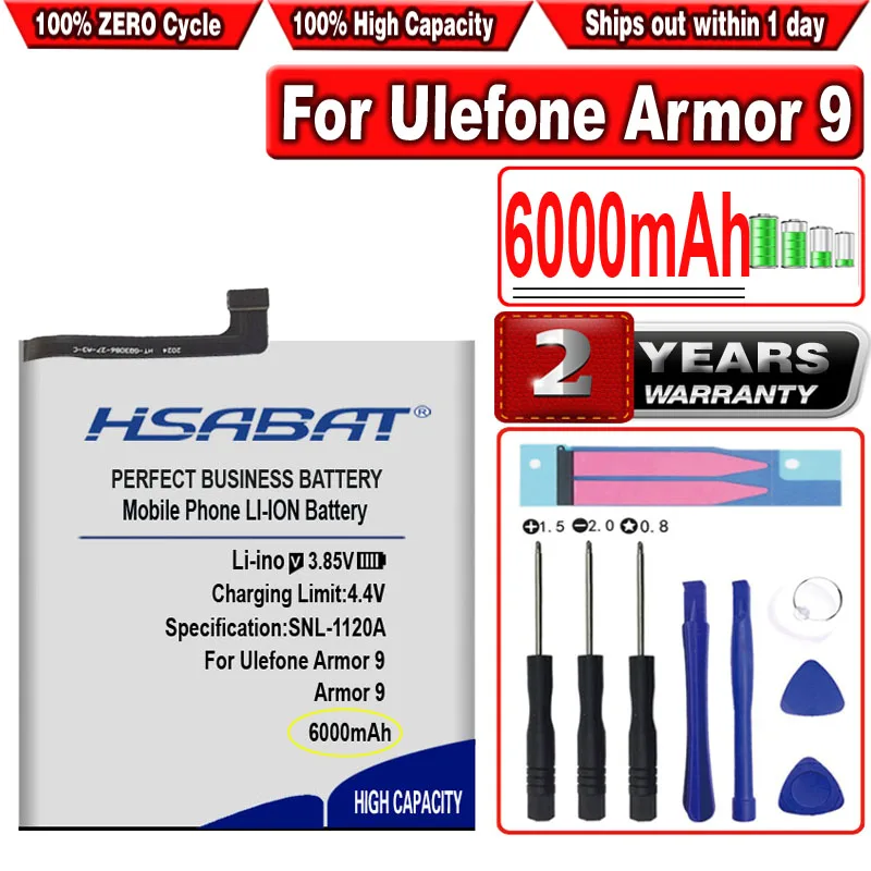 

HSABAT 6000mAh Battery for Ulefone Armor 9 9E