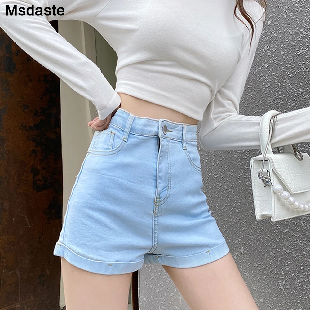 

Jeans Shorts Women's Denim Short Pants 2021 New High-waist Fashion Summer Wear High Waist Casual Ladies Streetwear Trousers