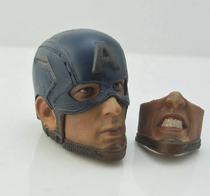 

1/6 Captain Steve Rogers Head Sculpture with Changeable Face Model Fit 12" Male Action Figure in stock
