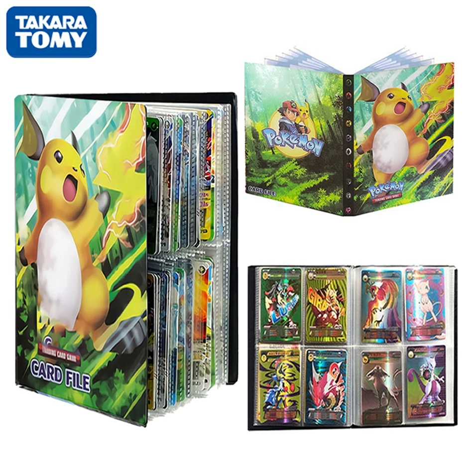 

TAKARA TOMY 240 шт. Покемон карты Альбом Книга Kawaii Мультфильм Аниме Raichu игровая карта EX GX папка для коллекционеров держатель детская игрушка
