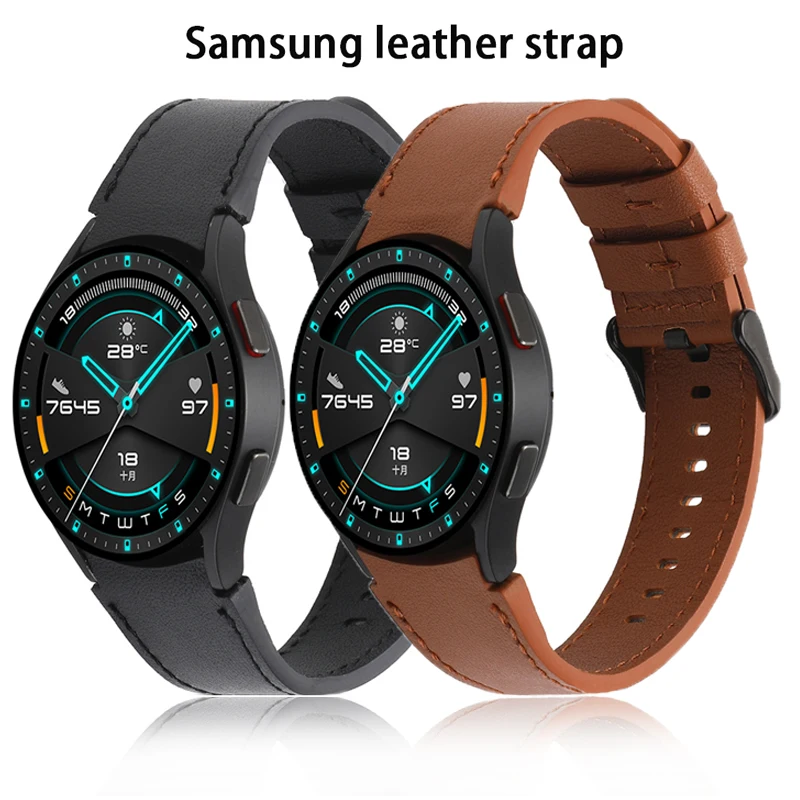 

Tour Leather Strap For Samsung Galaxy Watch Band 4 Classic 46mm 42mm Wristbands Loop Bracelet Strap Smart Watch Band 44mm 40mm