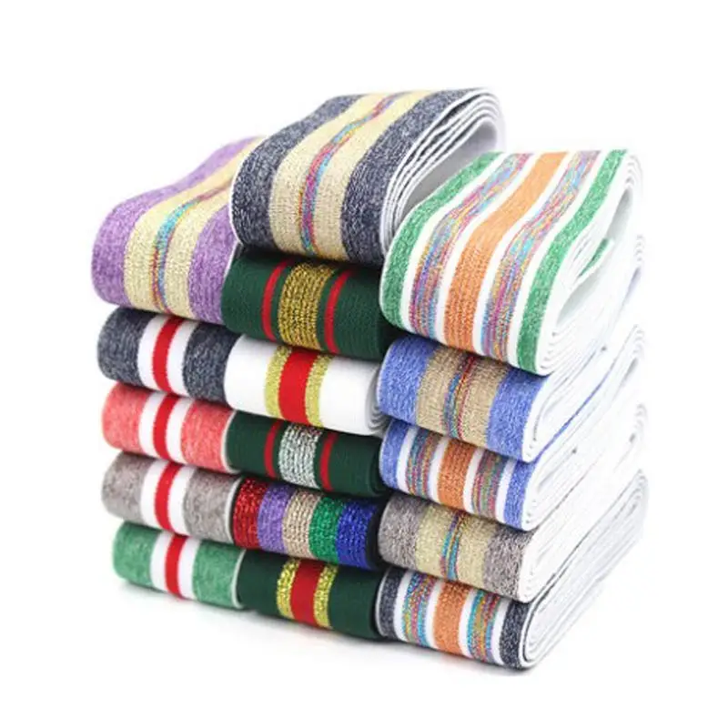 Полосатая эластичная лента для брюк плоская утепленная резинка манжеты