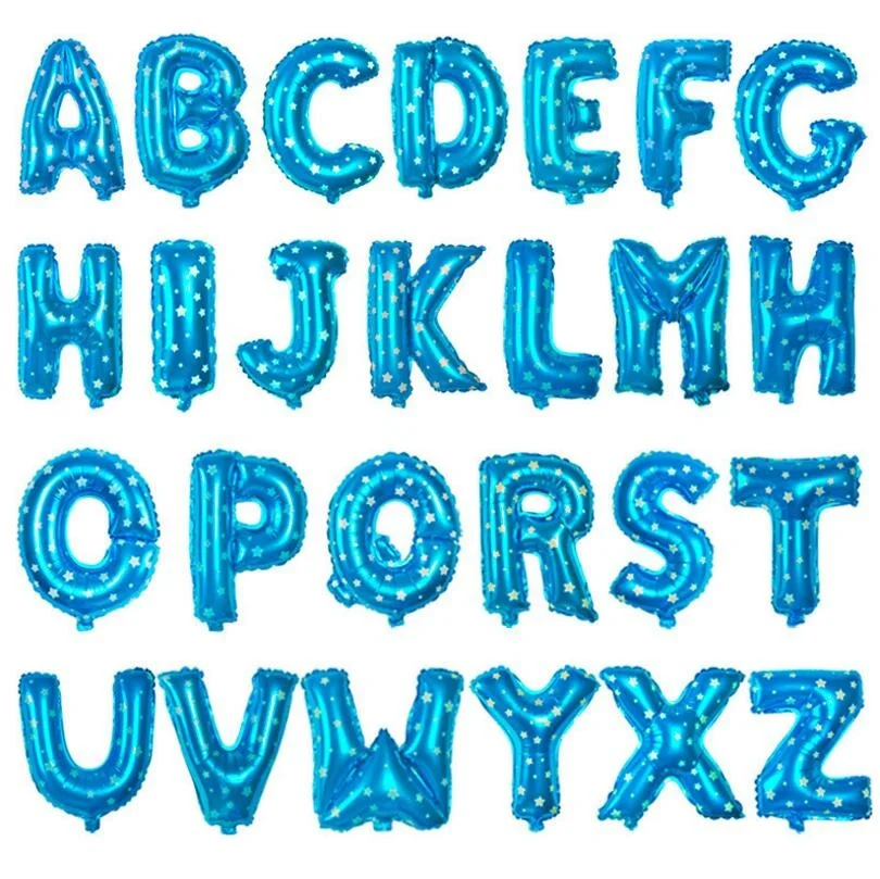 Воздушные шары из фольги с надписью синие буквы 16 дюймов|Воздушные и аксессуары| |
