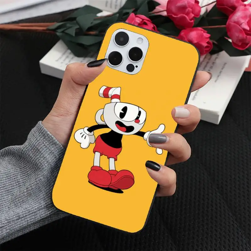 

cartoon cute Cuphead Phone Case for iPhone 7 8 11 12 Pro X XS XR Samsung A S 6 7 9 10 51 70 mobile bags