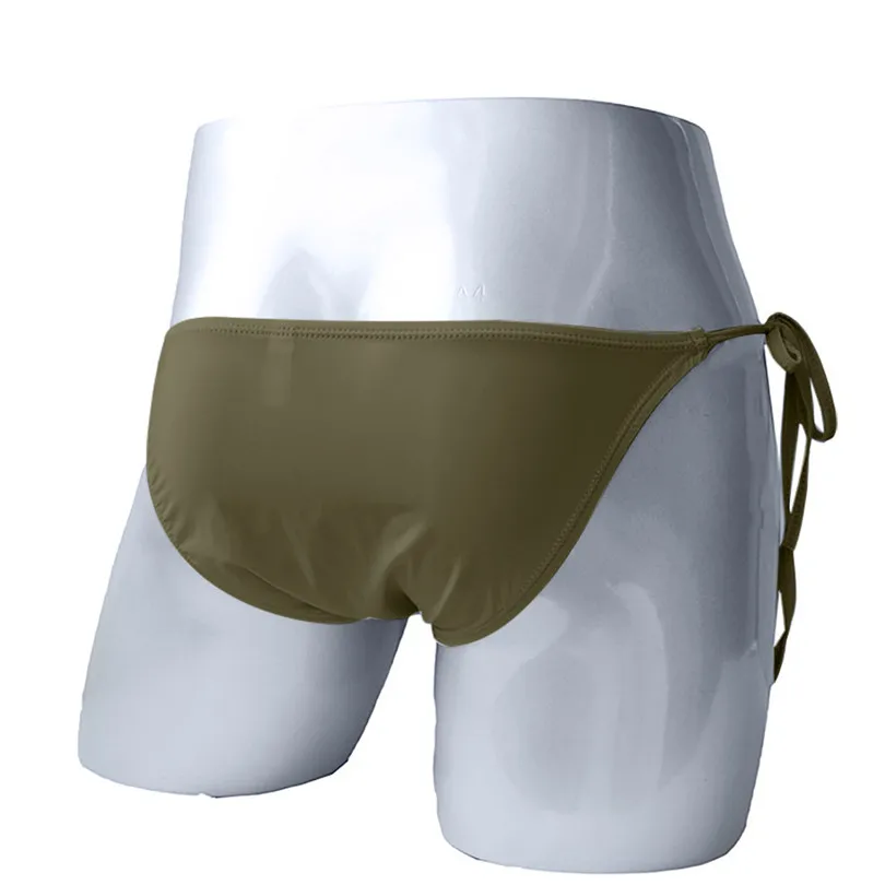 Мужское нижнее белье регулируемого размера мужские Гладкие трусы с завязками