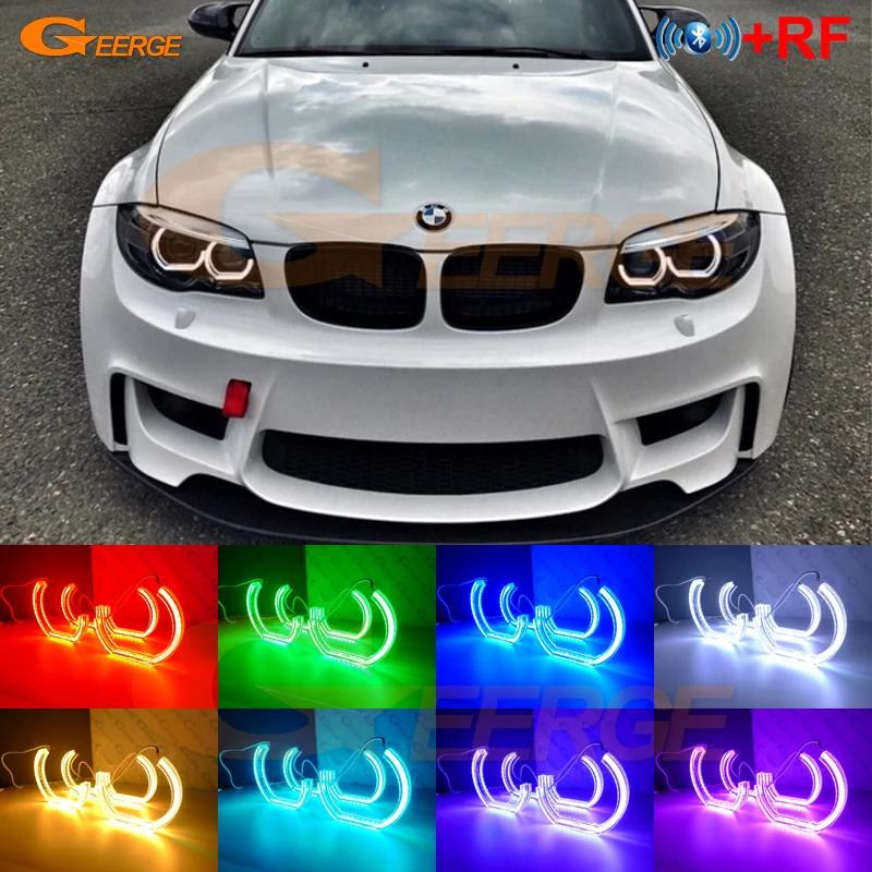 

RF remote Bluetooth APP DTM M4 Style RGB LED Angel Eyes halo rings For BMW 1 Series E82 E88 E87 E81 2004-2012 Xenon headlight