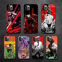 anime chainsaw man phone case for iphone 12 11pro max 11 xr xs max x 8 7 6 6s plus 5 5s se 2020 soft cover shell
