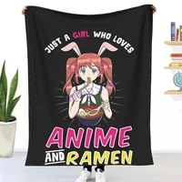kawaii manga gift anime and ramen loving girl cute anime throw blanket sheets on the bed blanket on the sofa decorative