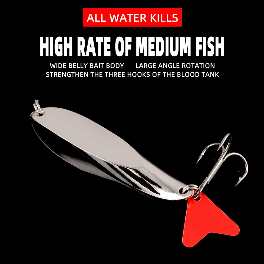 7/10/14/18/21/28g Metal Spinner Spoon Fishing Lure Hard Baits Sequins Noise Paillette with Feather Treble Hook Tackle | Спорт и