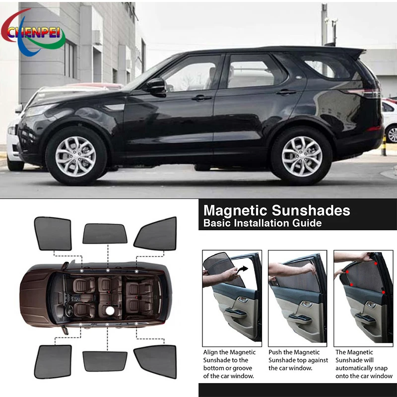 For Land Rover Discovery 4 Car Full Side Windows Magnetic Sun Shade UV Protection Ray Blocking Mesh Visor Decoration Accessories