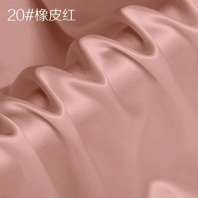 Шелк тутового шелкопряда креп атласная ткань для платья Cheongsam ширина 114 см одежда ткань для DIY шитья 90 чистый цвет горячая распродажа - Цвет: 20