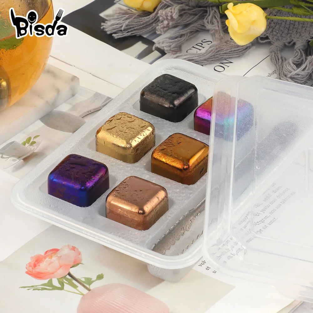 4/6/8Pcs Reusable Ice Cubes set Stainless Steel whiskey stones Chilling Stones For Wine Fast Cooling Cube Food Grade Bar Tool