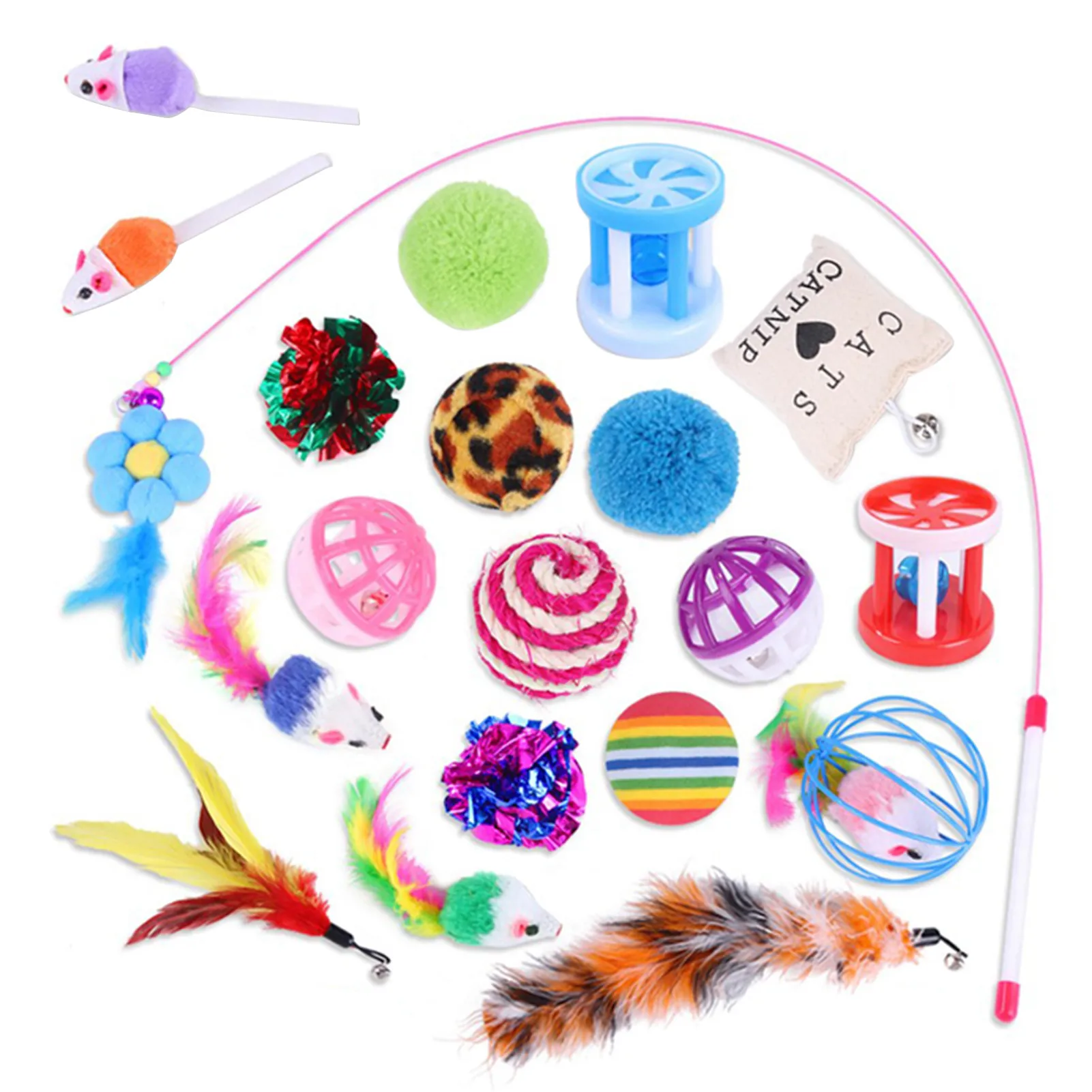 Набор игрушек для домашних животных смешная Интерактивная палочка с перьями