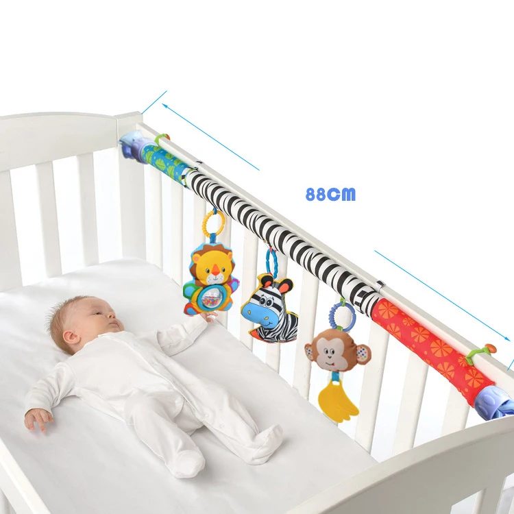 

Baby Stroller/Bed/Crib Hanging Toys For Tots Cots Rattles Seat Cute Plush Stroller 88cm Zebra Rattles Photo Color