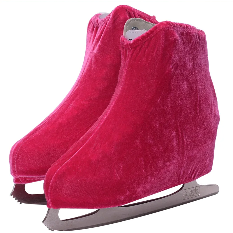 Pink S EUR27-33 1 пара катания на коньках обувь для фигурного катания бархатная крышка роликовые коньки анти грязные фланелеты эластичные для детей взрослых s m l 3 цвета - Цвет: Pink S EUR27-33