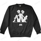 Толстовка мужская хлопковая с длинным рукавом, круглым вырезом и принтом манги