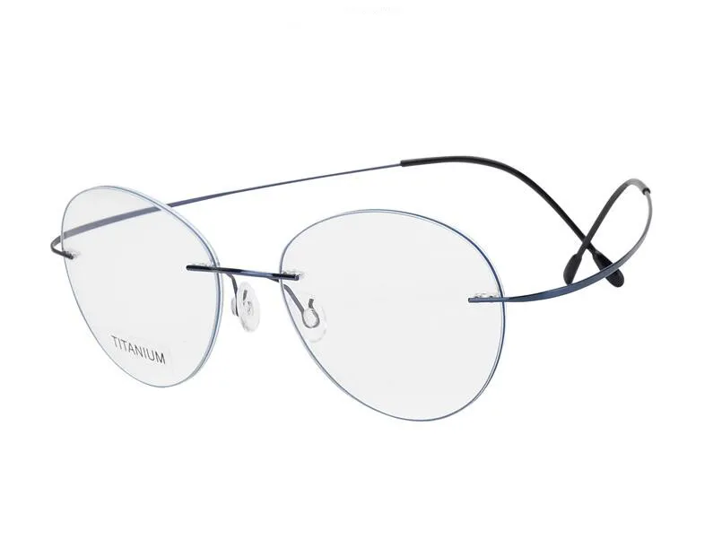 

Ultralight Unisex Retro Pure Titanium Rimless Optical Eyewear Frame Brand Design Clear Lens Goggle Myopia Eyeglasses Women Men
